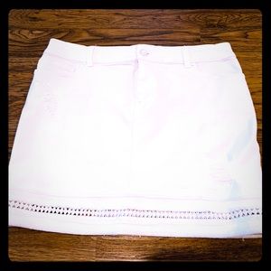 White House Black Market White Denim Skirt